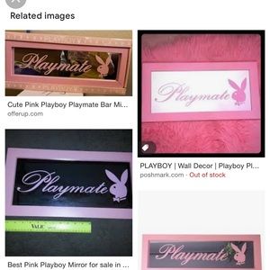 ISO PLAYMATE PLAYBOY BUNNY PINK BAR MIRROR